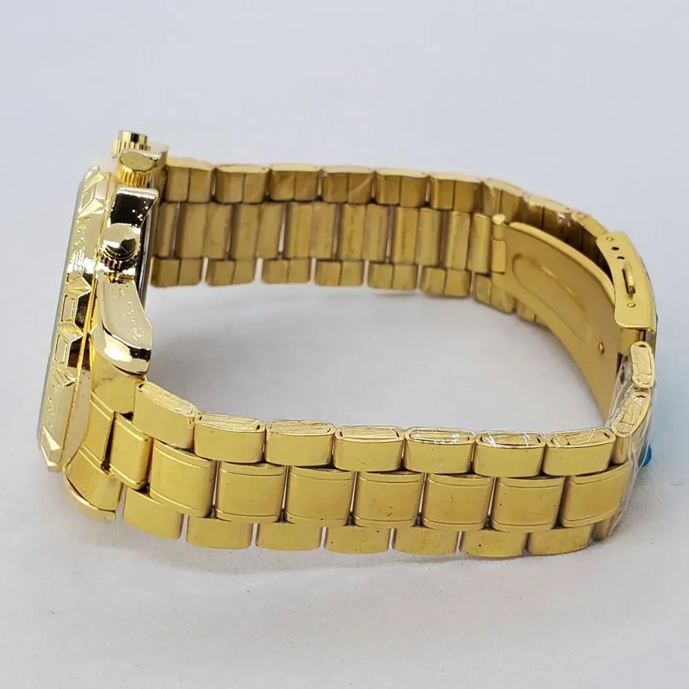 Men's Watch 44MM Gold Case Black Dial Date Indicator Gold Bracelet 8